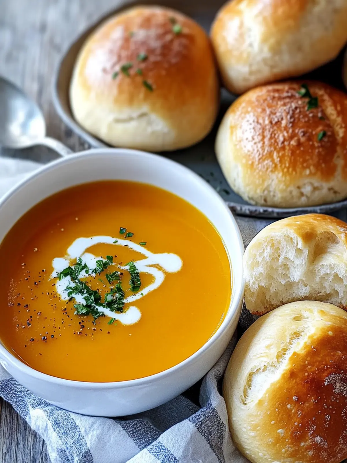 Homemade Pumpkin Soup with Fluffy Air Fryer Rolls Delight 4 Homemade Pumpkin Soup With Fluffy Air Fryer Bread Rolls
