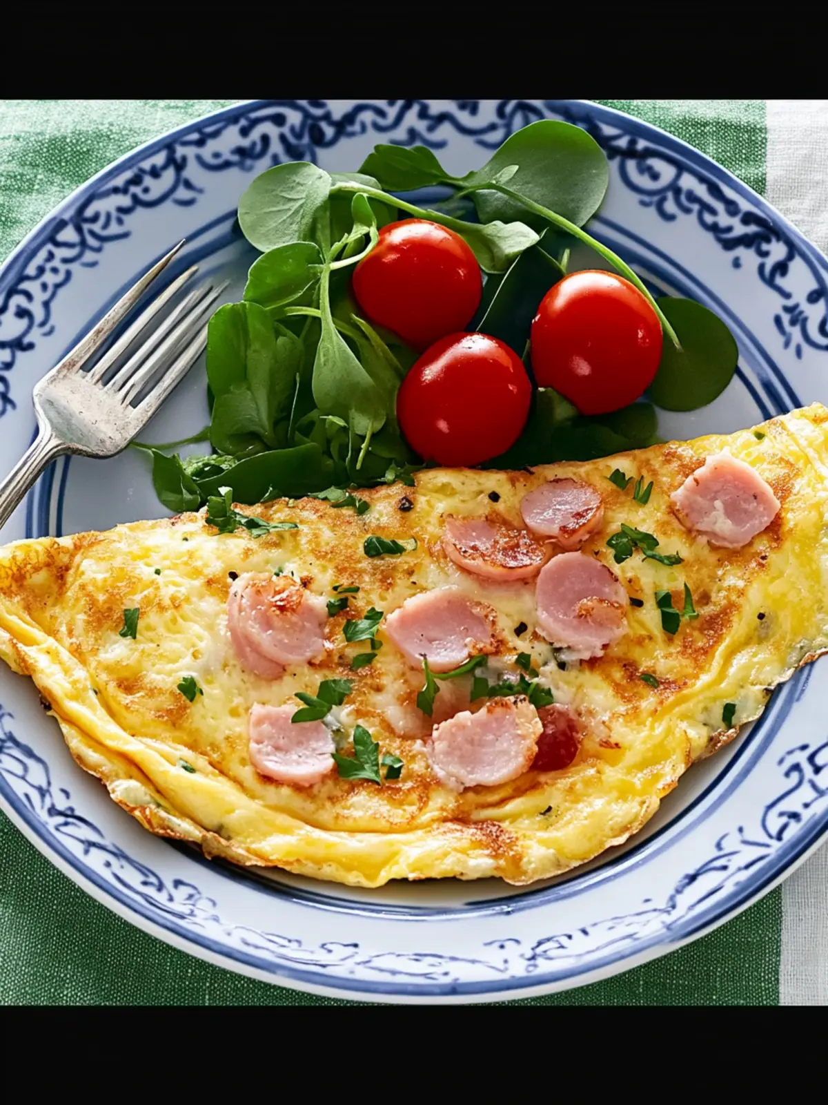 Fluffy Cheese And Ham Omelette in Just 10 Minutes! 4 Fluffy Cheese And Ham Omelette