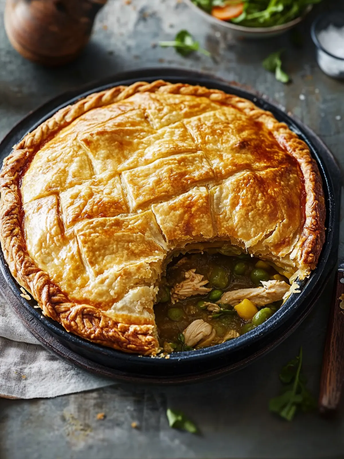Rustic Free Form Moroccan Chicken Pie