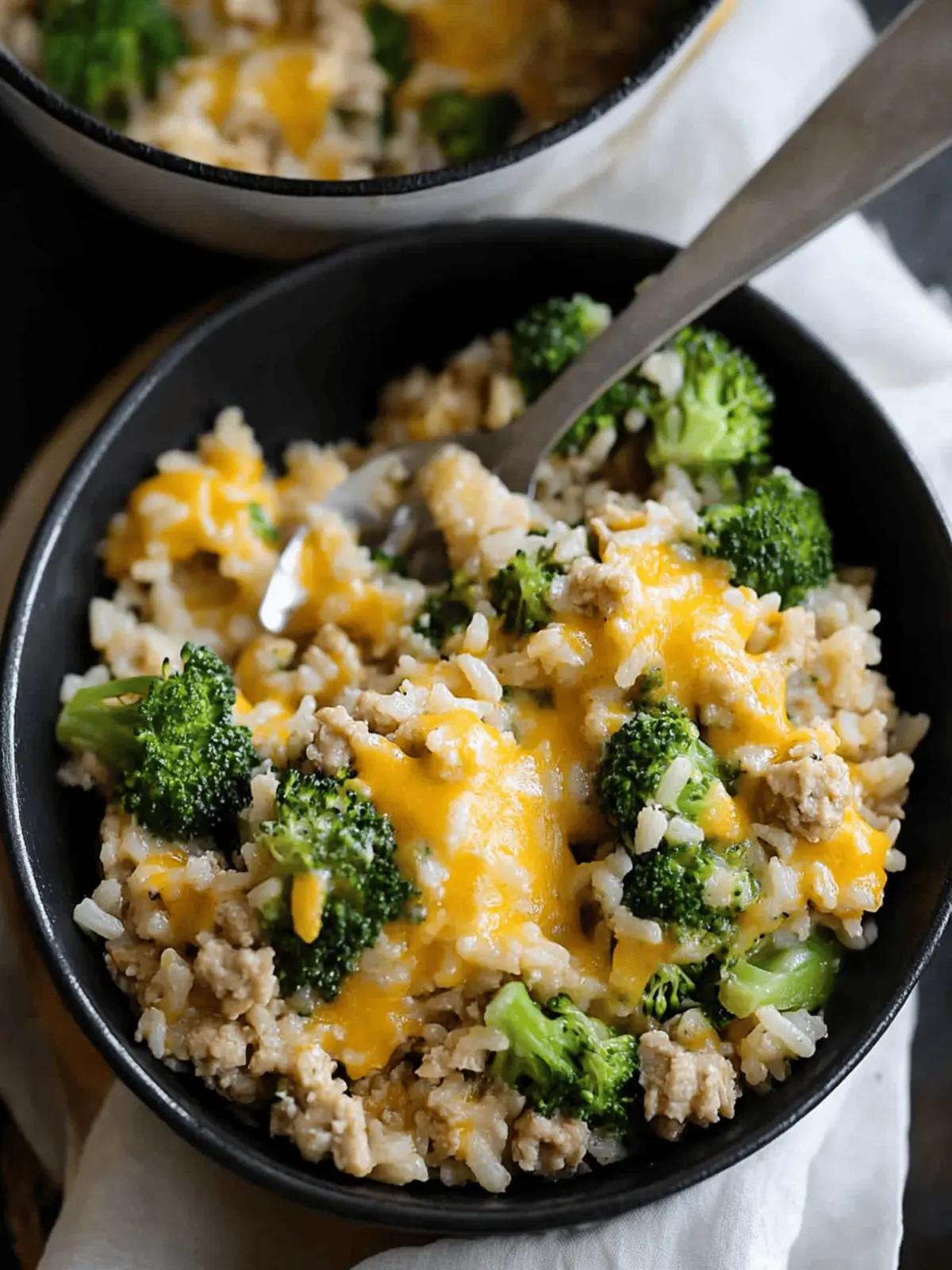 Cheesy Ground Chicken and Rice with Broccoli