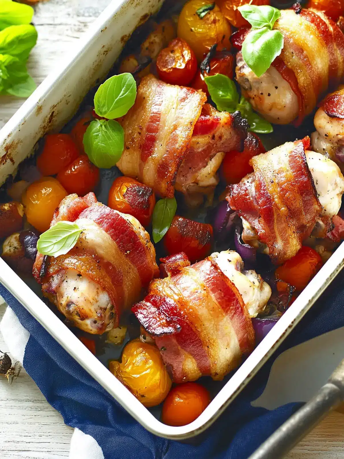 Bacon Wrapped Chicken Thigh Tray Bake