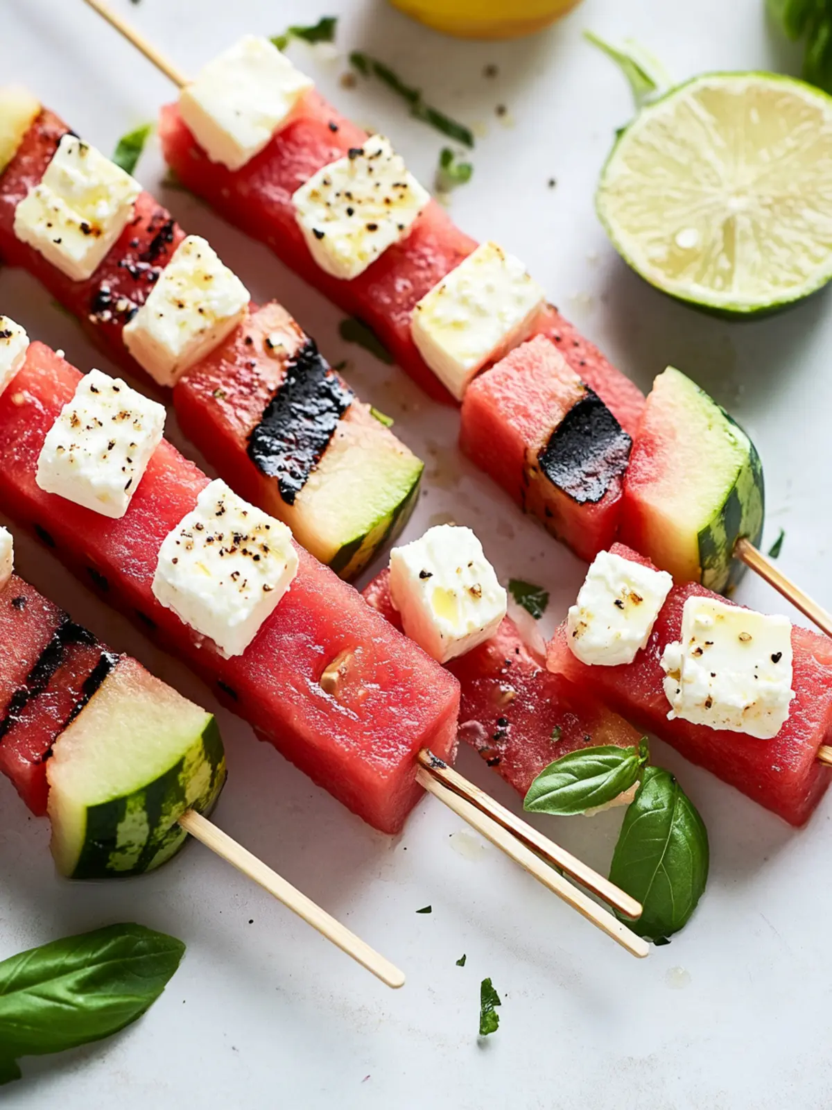 Watermelon Feta Skewers