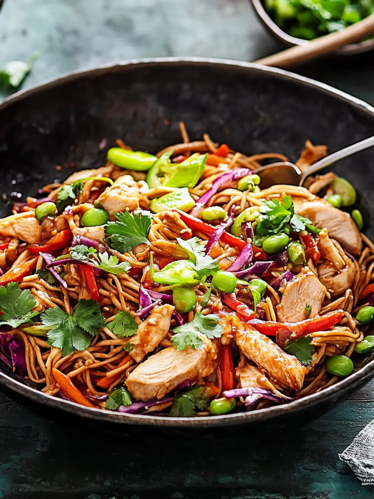 Slow Cooker Hoisin and Garlic Chicken Noodle Salad