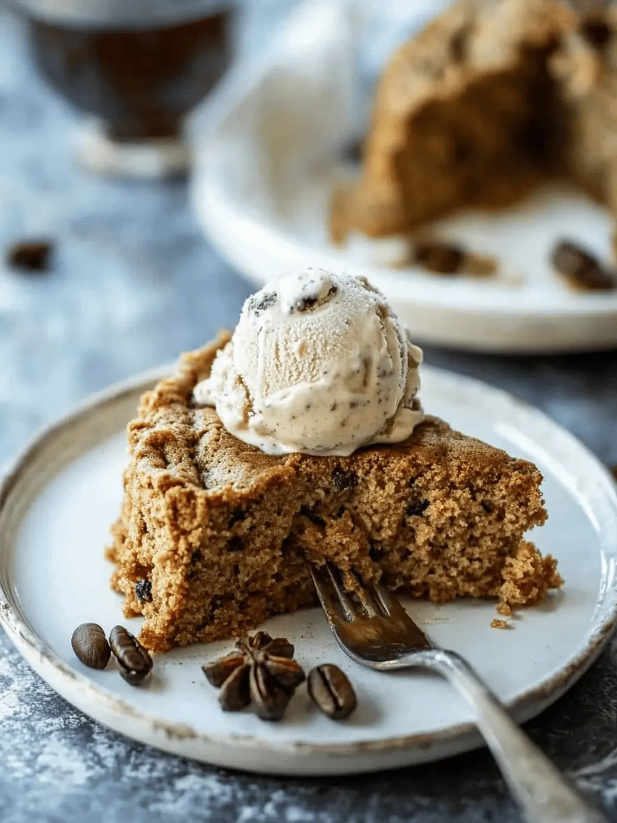 Pumpkin Coffee Cake with Chai Ice Cream