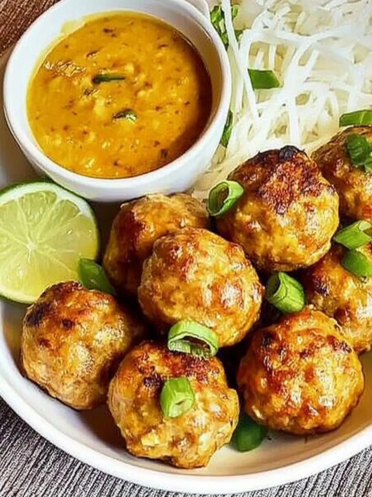 Thai Meatballs with Satay Sauce