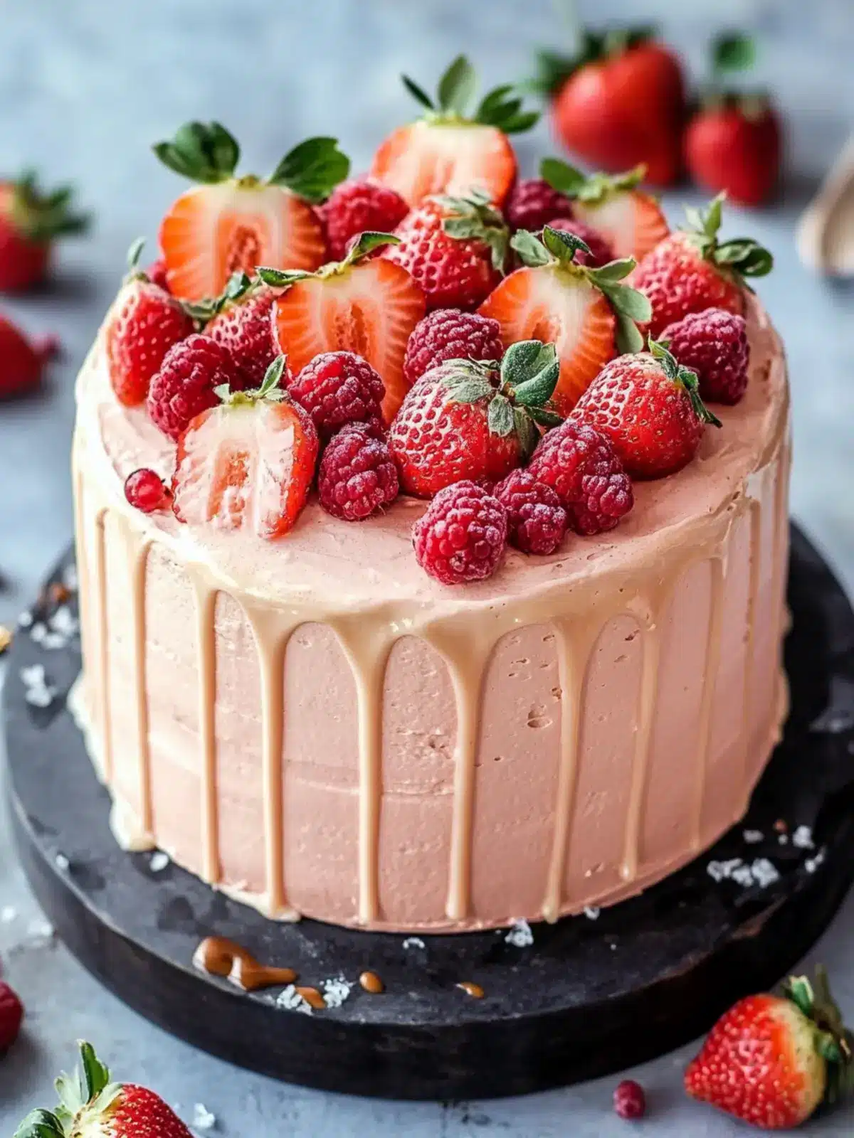 Strawberry Champagne Cake