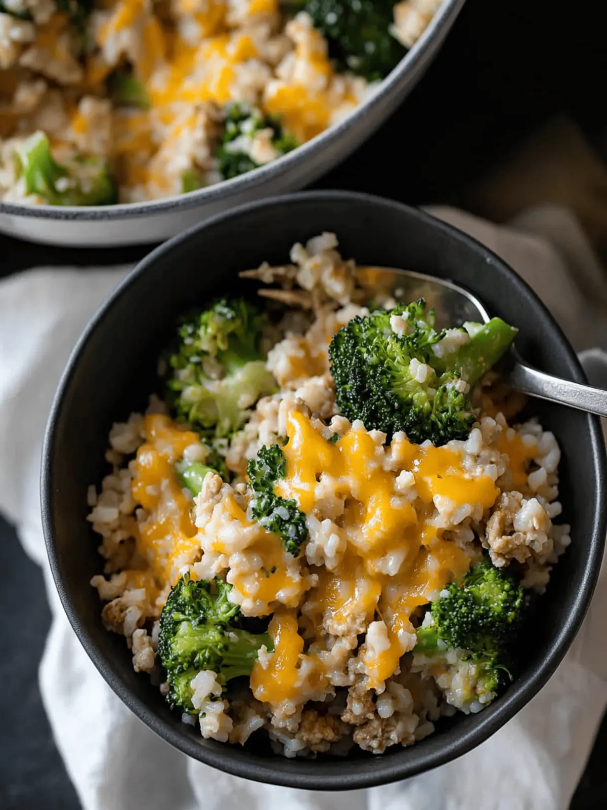 Cheesy Ground Chicken and Rice with Broccoli