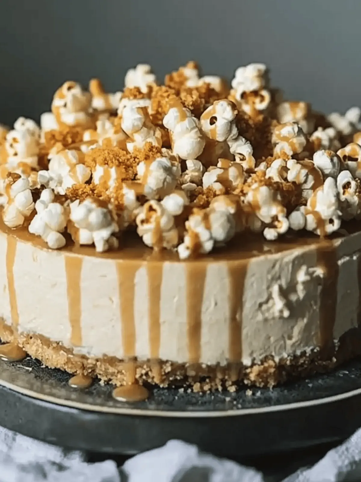 Salted butterscotch popcorn cheesecake