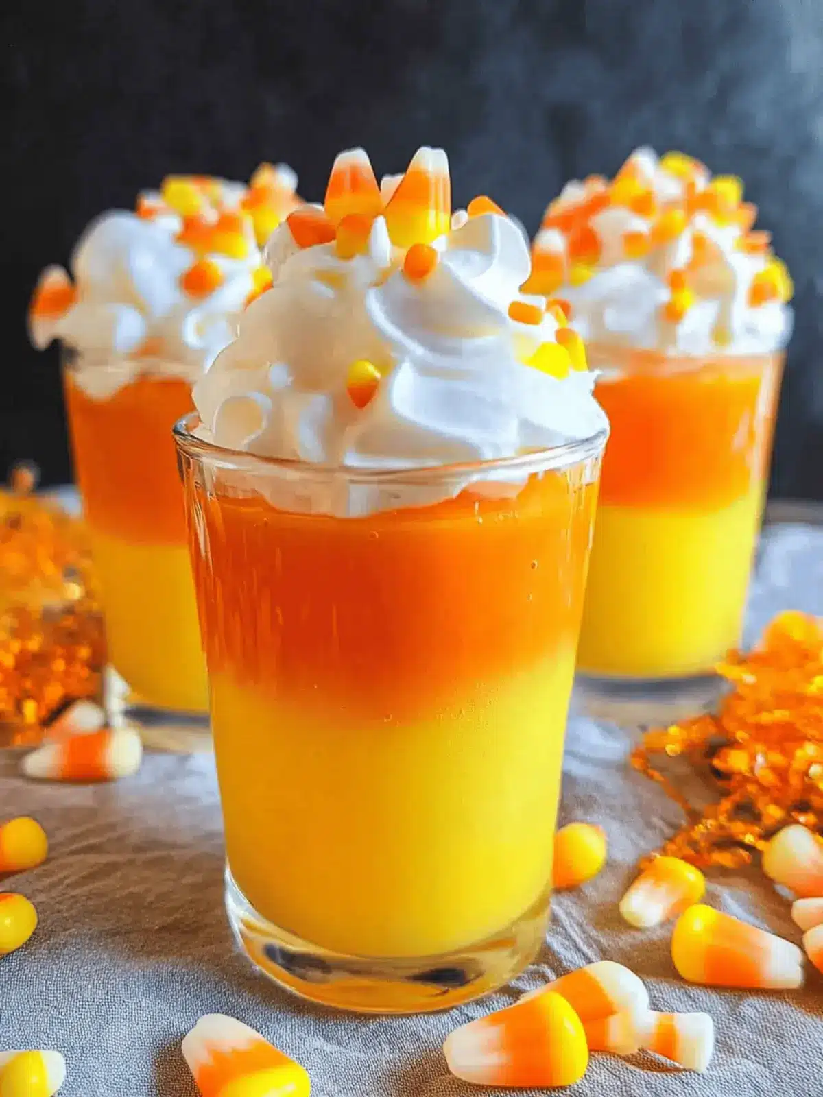 Candy Corn Pudding Cups