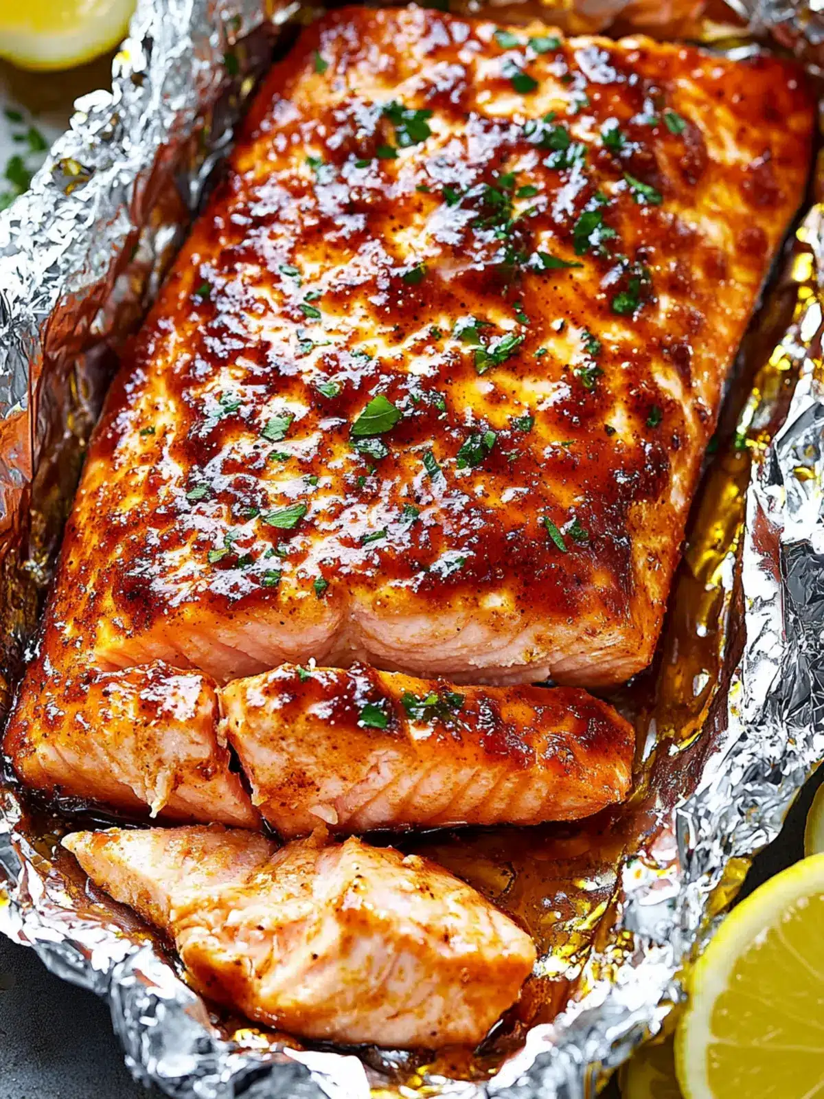 Honey Mustard Salmon In Foil