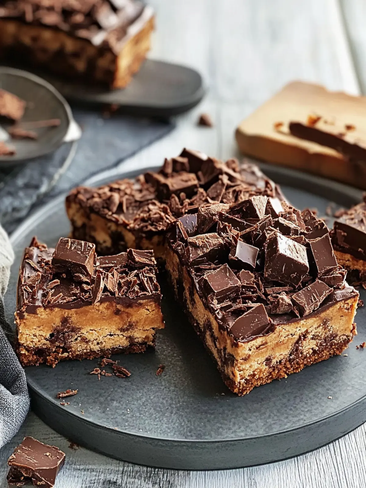 Chewy Triple Chocolate Slice