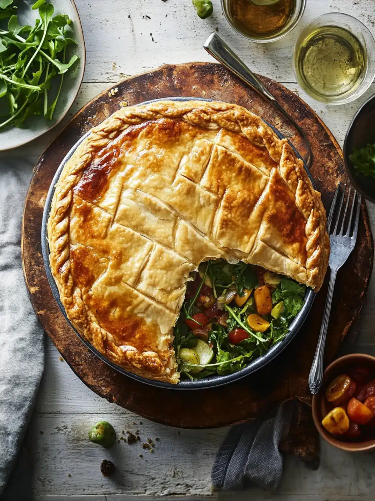 Rustic Free Form Moroccan Chicken Pie