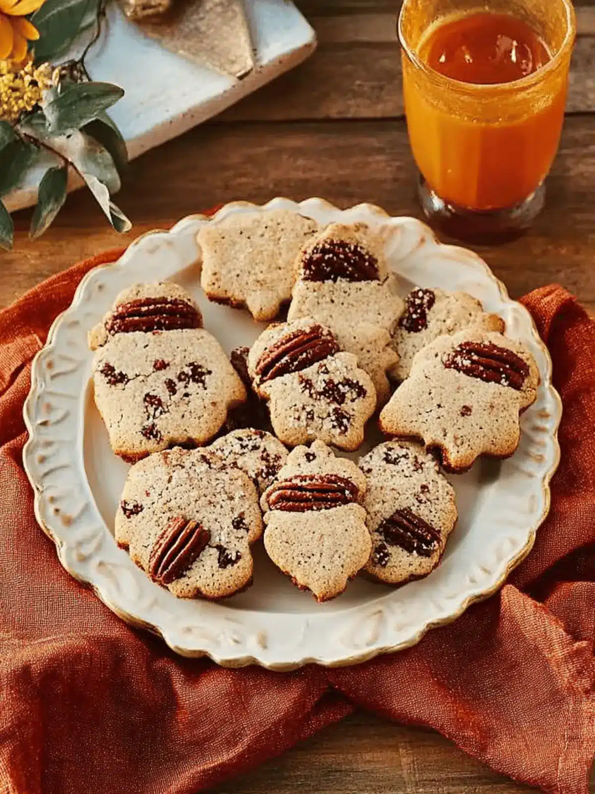 Pecan Acorn Cookies