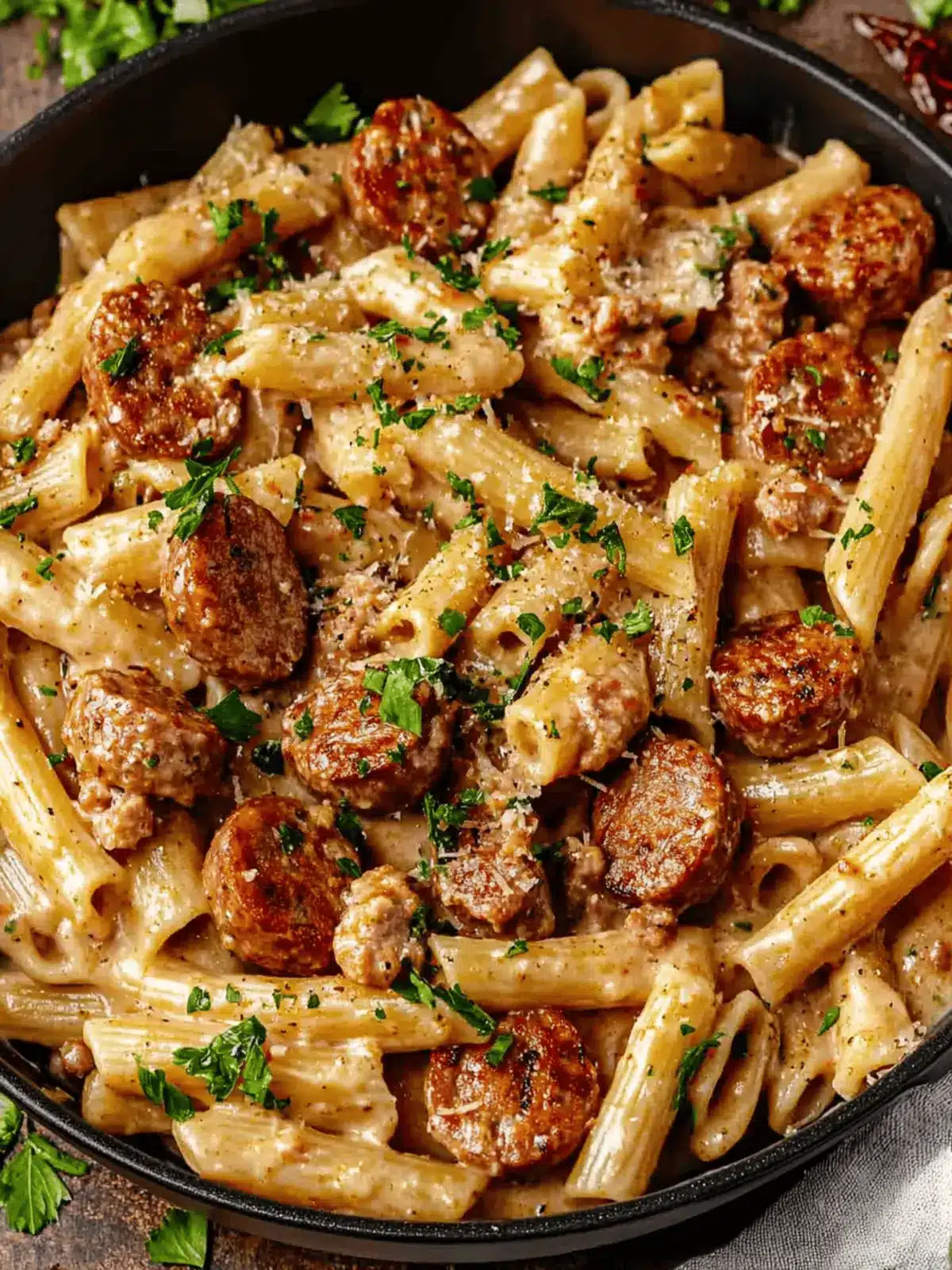 Creamy Cajun Sausage Pasta