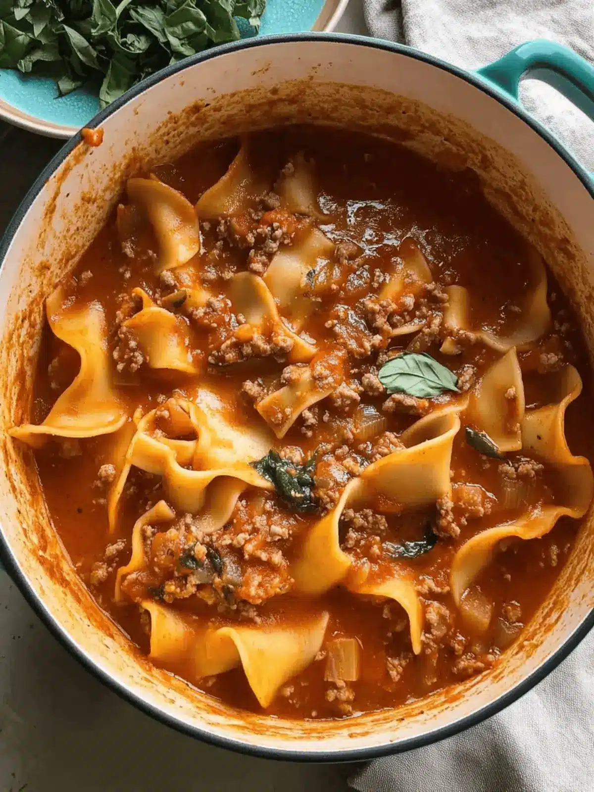 Hearty Lasagne Soup with Cheesy Garlic Ricotta Delight 4 Lasagne Soup