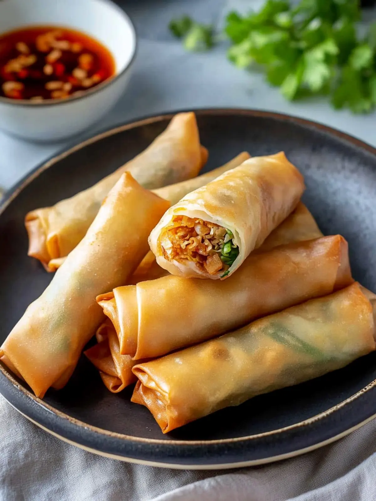 Crispy Chinese Spring Rolls: Deep-Fried or Air-Fried Delight 4 Chinese Spring Rolls (æ¥å·), Deep-Fried or Air-Fried