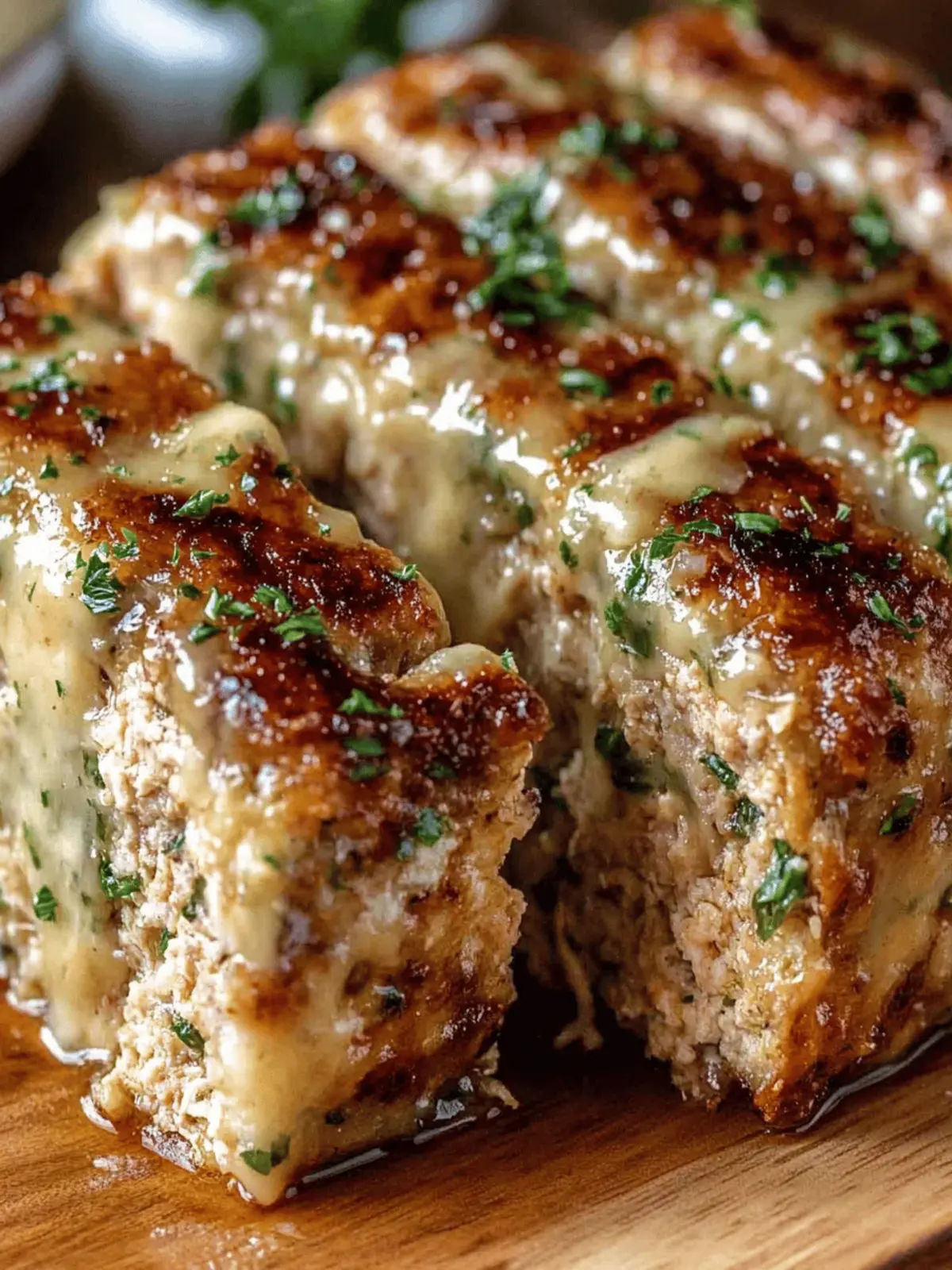 Juicy Garlic Parmesan Chicken Meatloaf