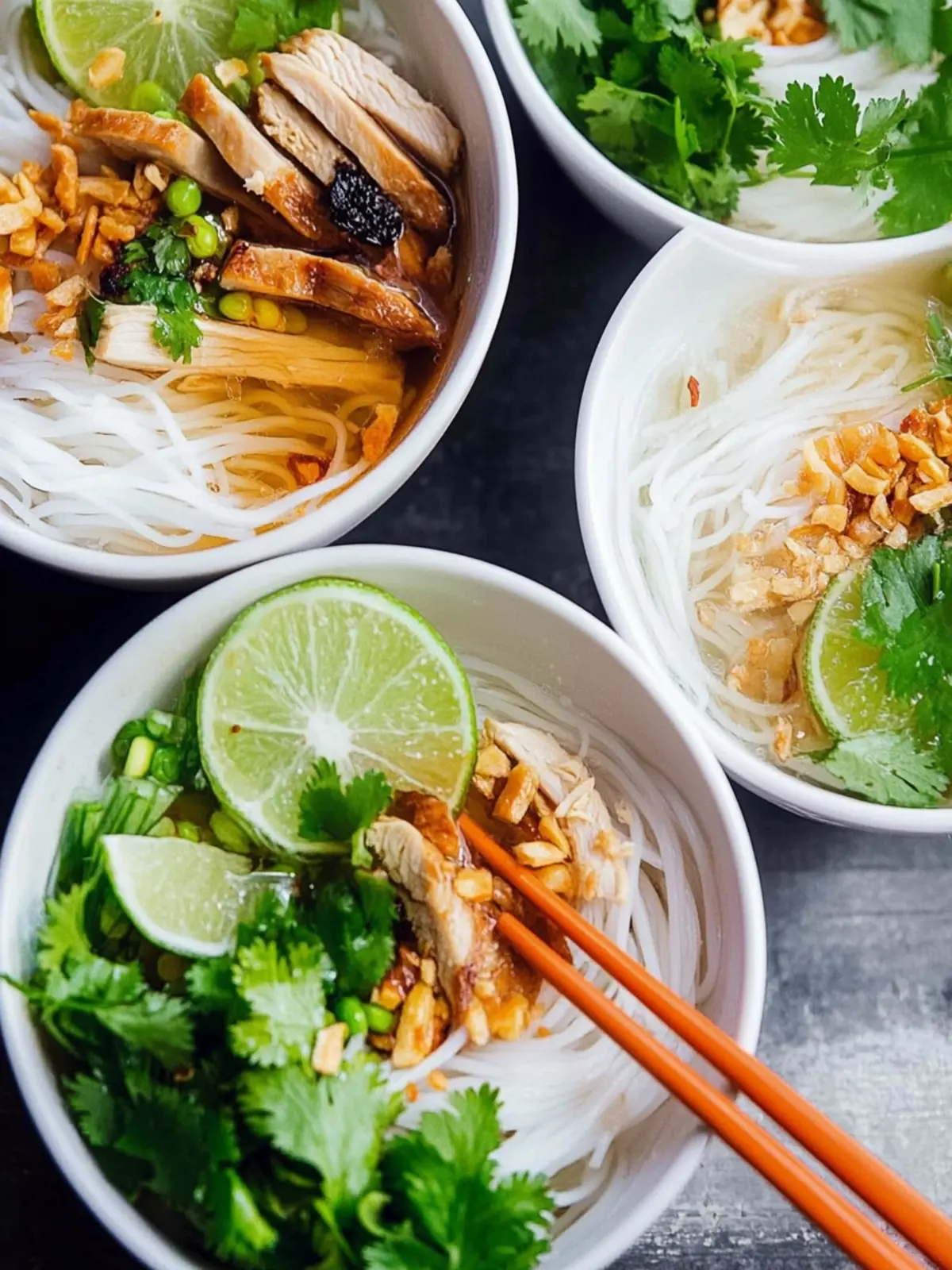 Vietnamese-Style Noodle Bowls with Chicken