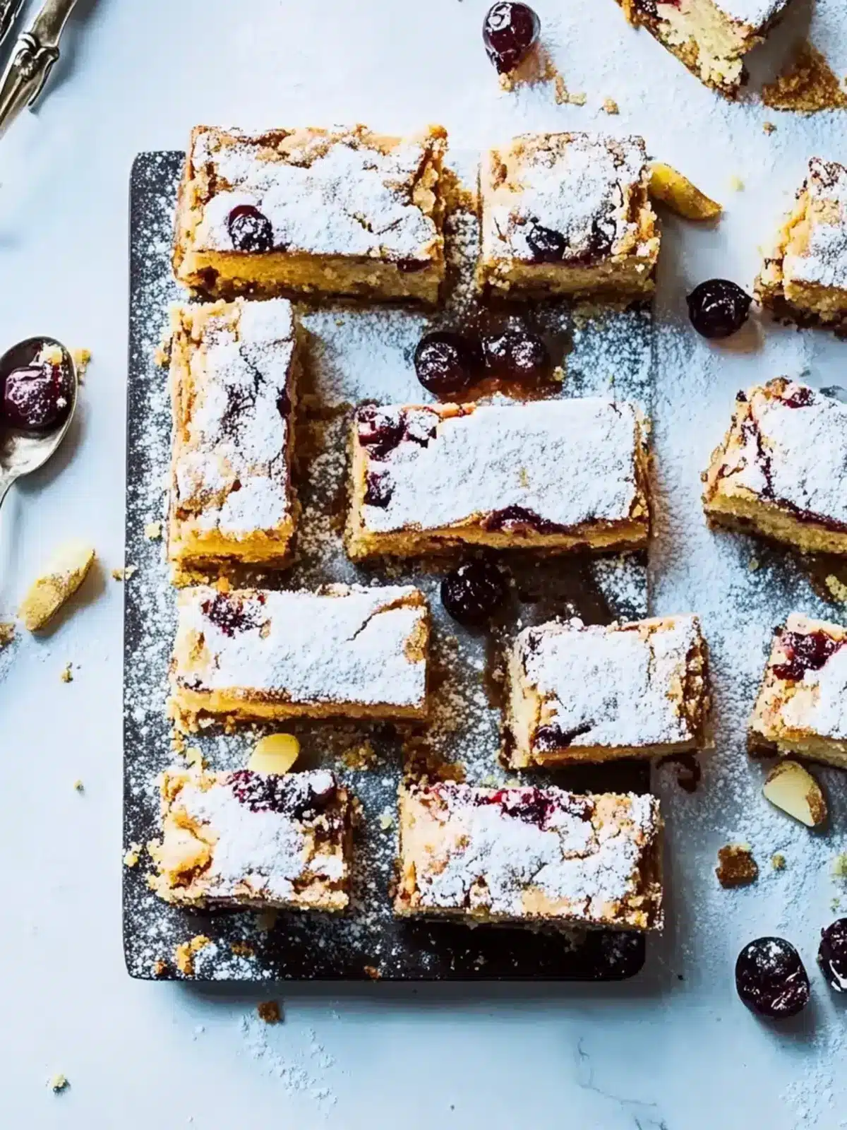Sour cherry stollen bars