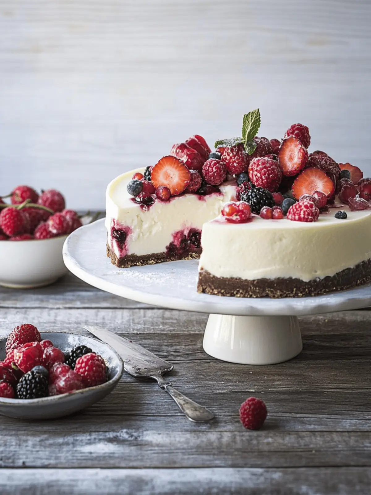 White chocolate & berry cheesecake
