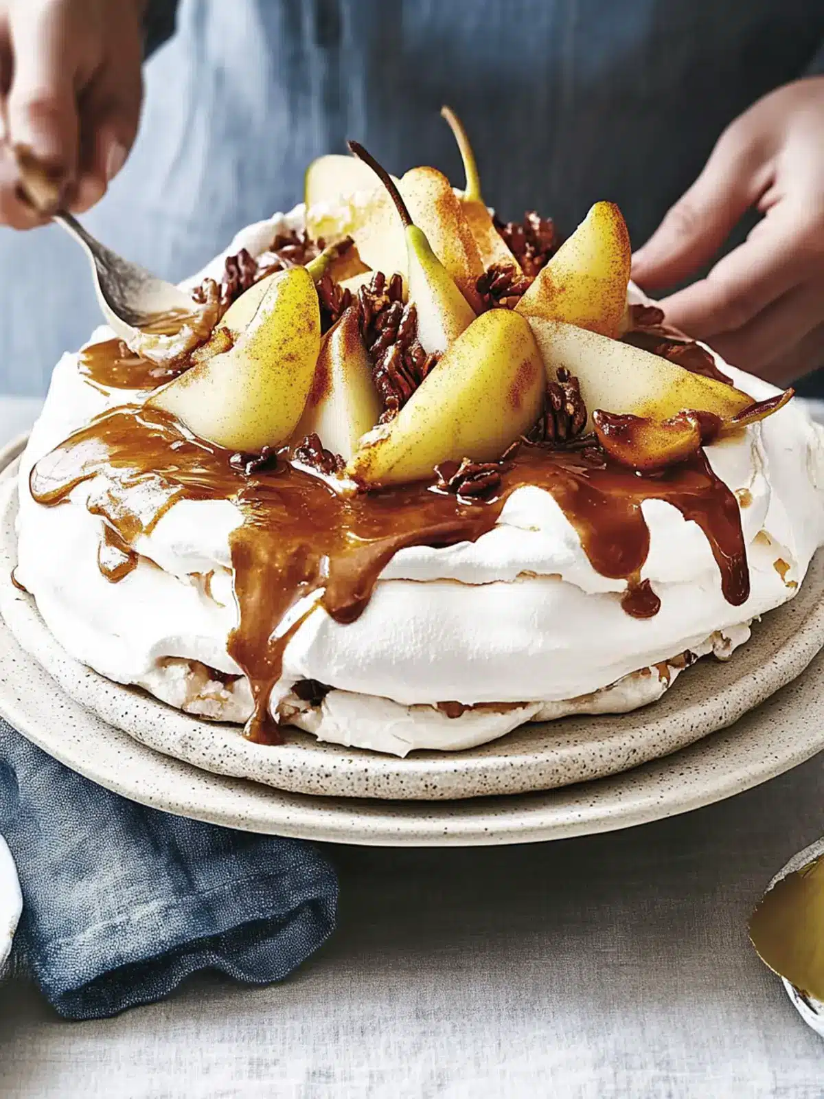 Choc Pavlova with Spiced Pears: A Festive Dessert Delight 4 Choc Pavlova with Spiced Pears