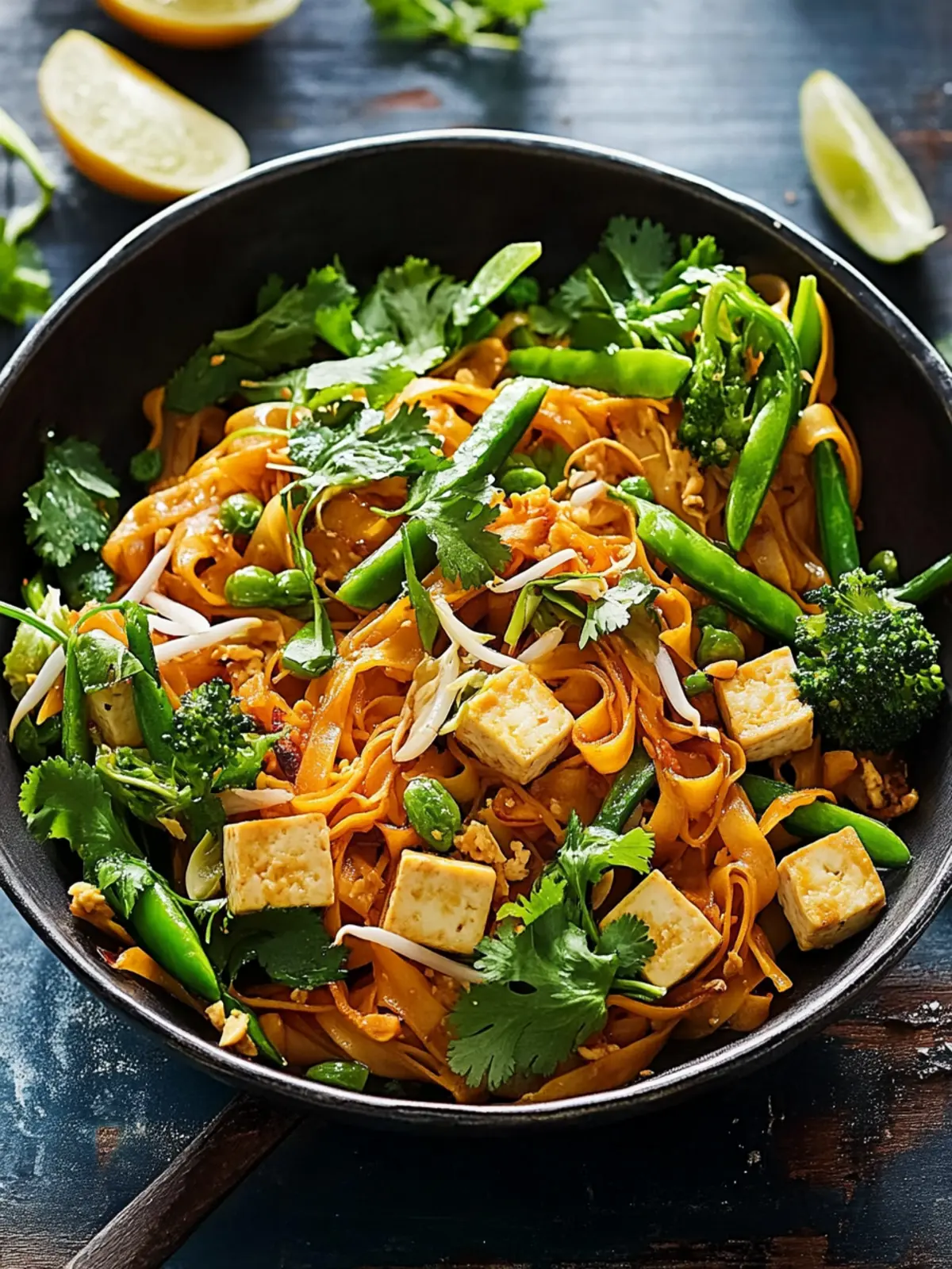 Tofu And Green Vegetable Pad Thai