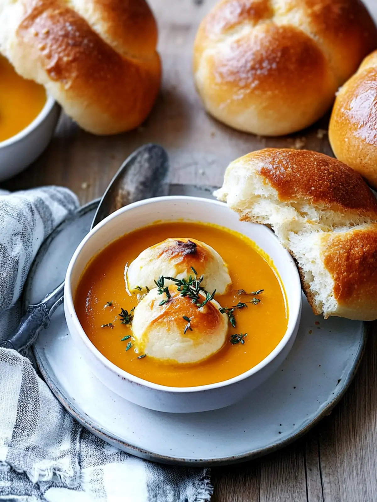 Homemade Pumpkin Soup with Fluffy Air Fryer Rolls Delight 2 Homemade Pumpkin Soup With Fluffy Air Fryer Bread Rolls