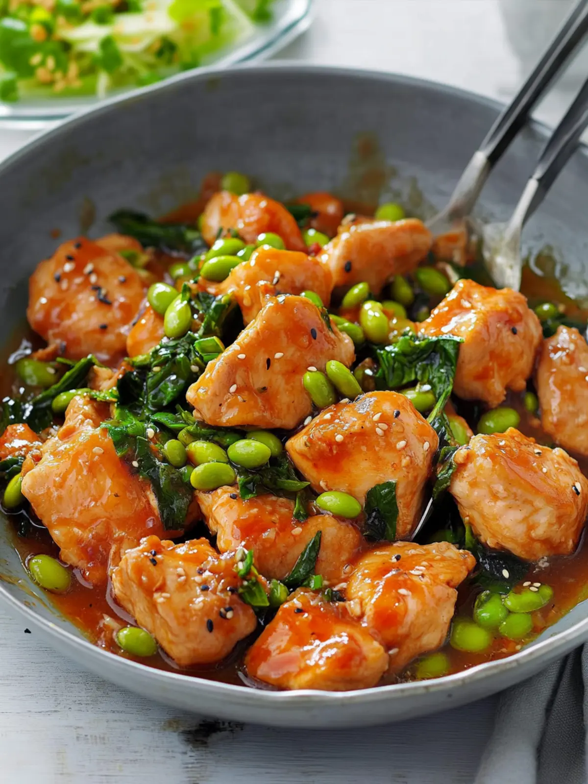Braised Japanese Chicken With Edamame