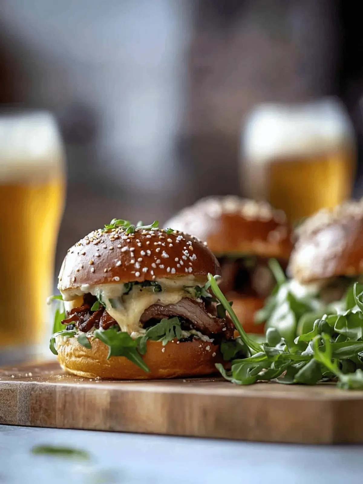 Delicious Pumpkin Beer Brisket Melts on Everything Pretzel Rolls 2 Pumpkin Beer Brisket Melts on Everything Pretzel Rolls