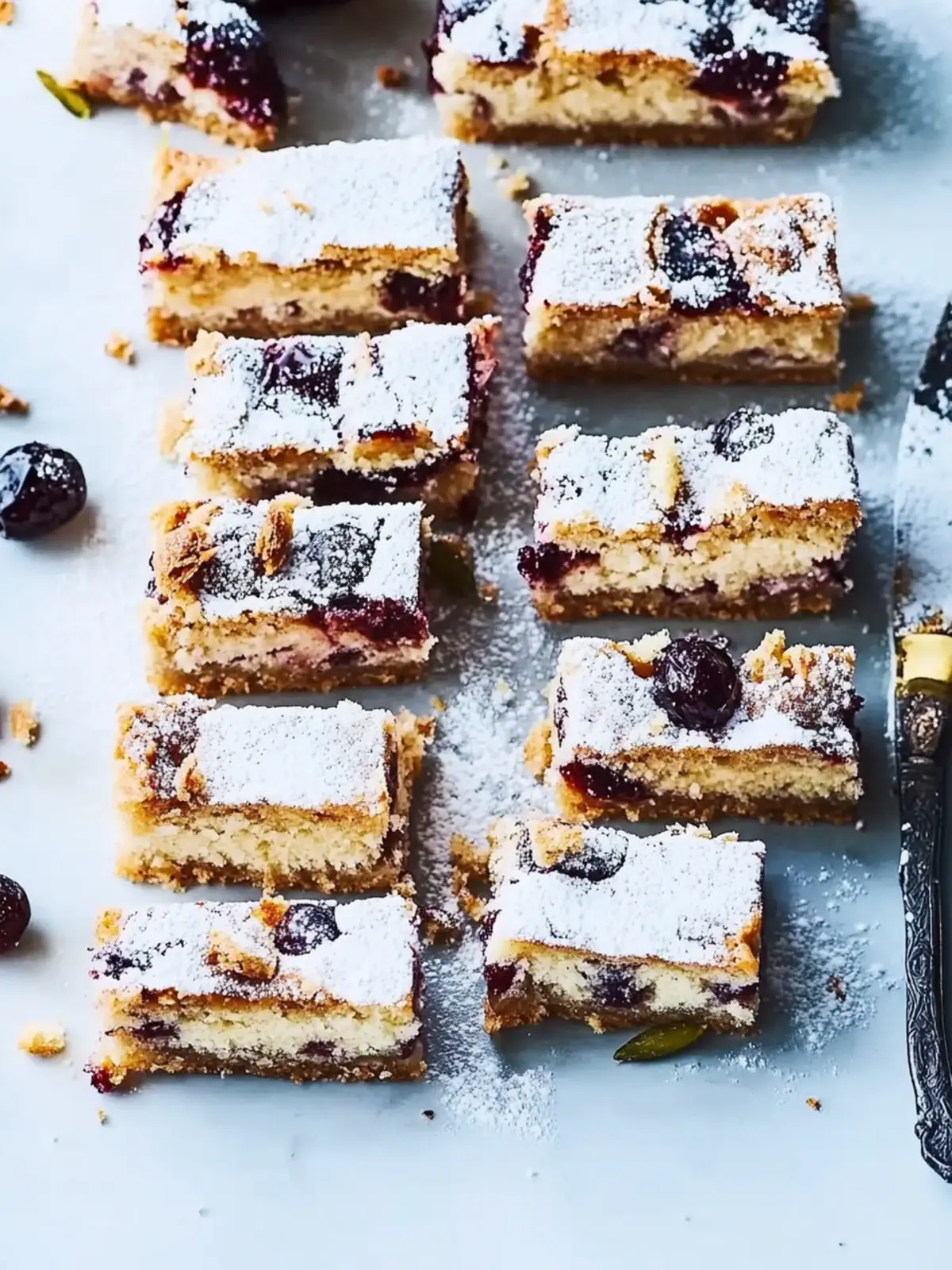 Sour cherry stollen bars