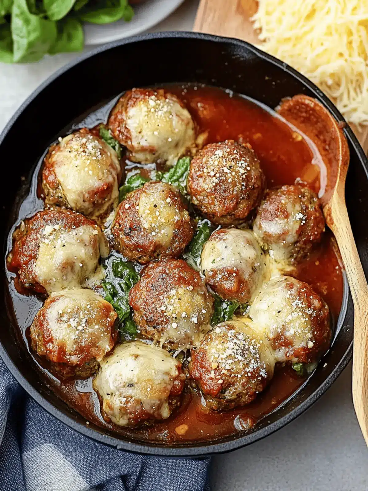 Mozzarella Stuffed Turkey Meatballs