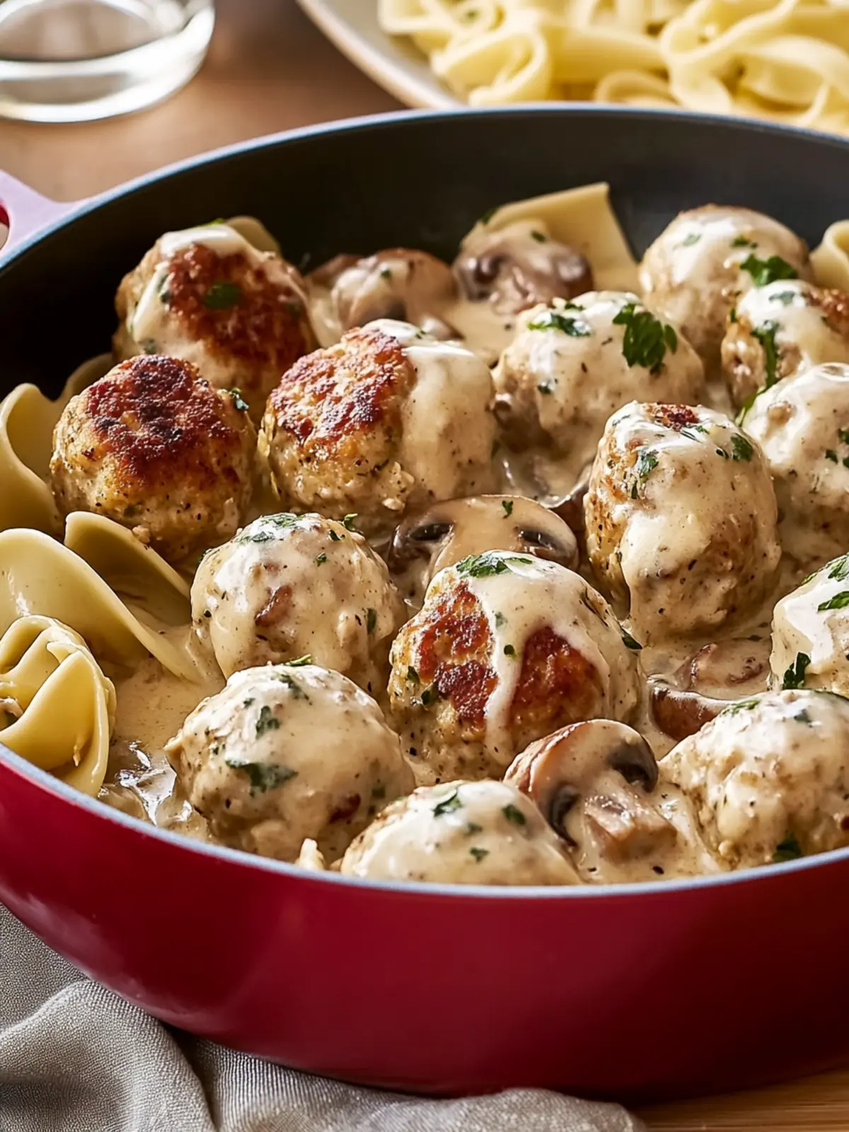 Succulent Chicken Meatballs in Creamy Mushroom Sauce Delight 3 Chicken Meatballs In A Creamy Mushroom Sauce