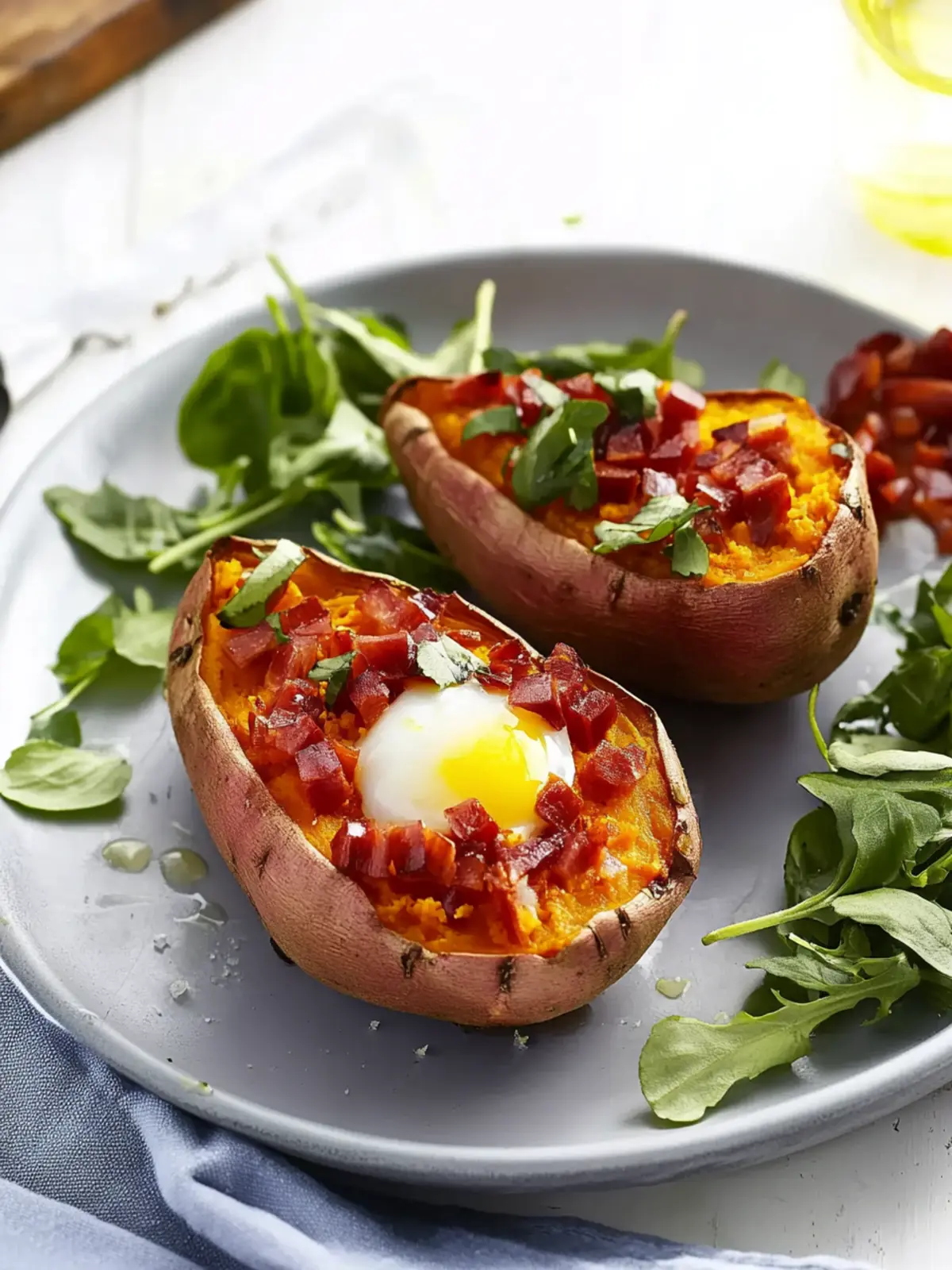 Air Fryer Sweet Potato Skins With Eggs