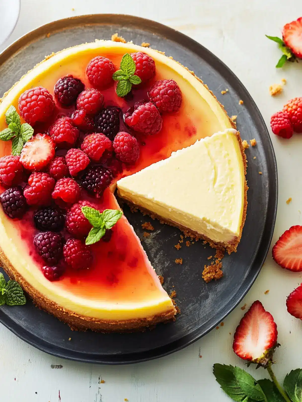 Baked Vanilla Cheesecake with Berry Compote to Impress Guests 3 Baked Vanilla Cheesecake with Berry Compote