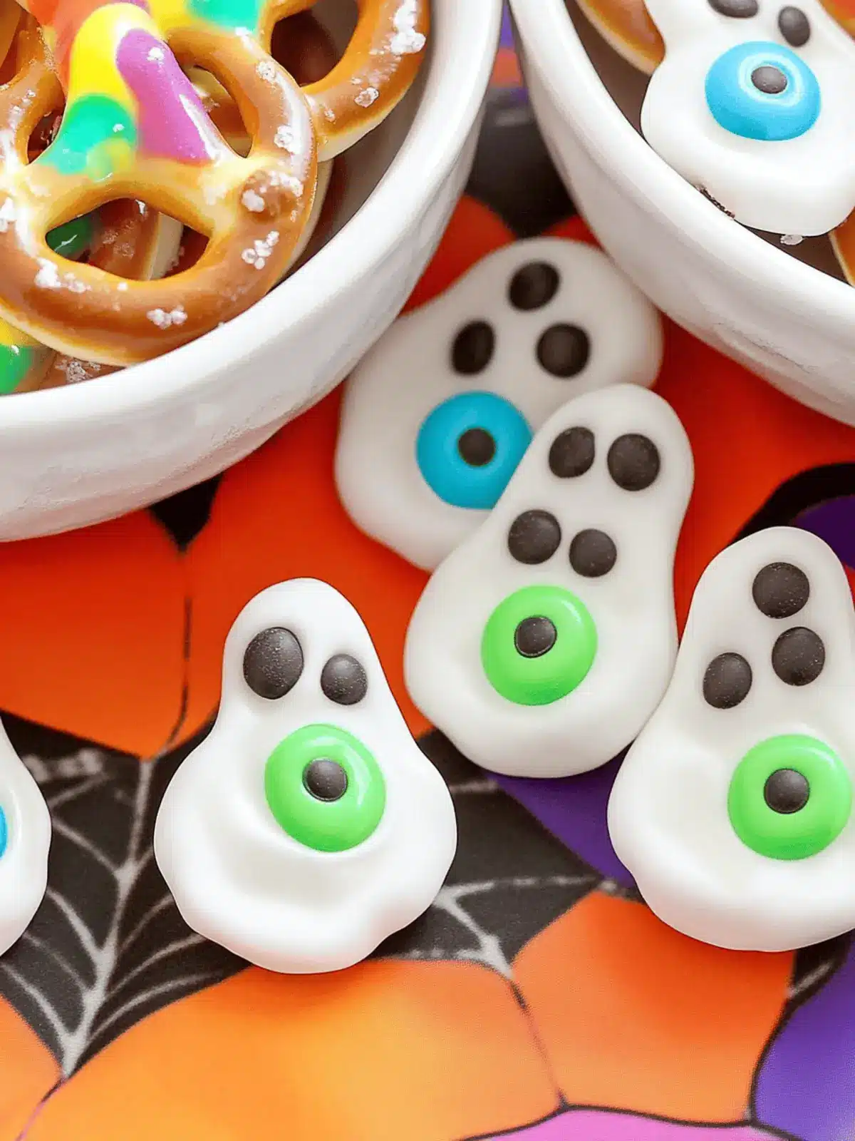 Screaming Ghost Pretzel Candy for Halloween
