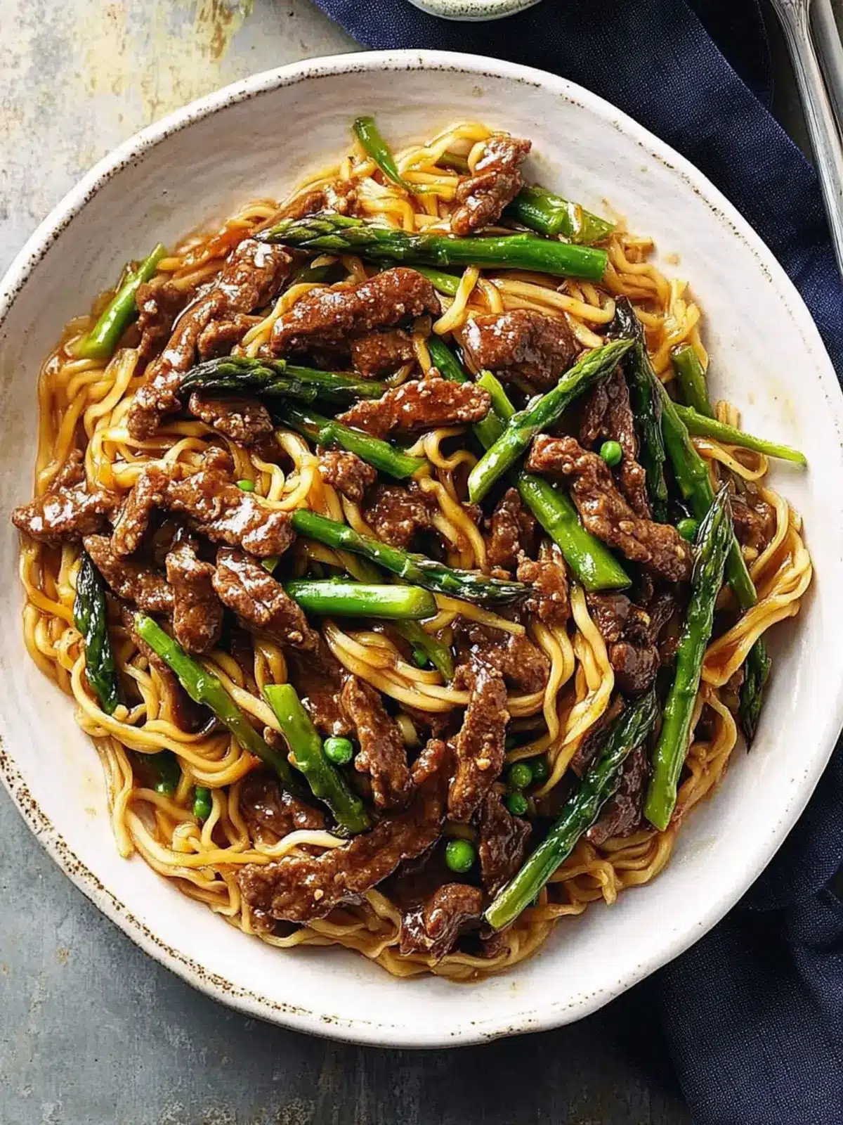Asparagus Beef Lo Mein