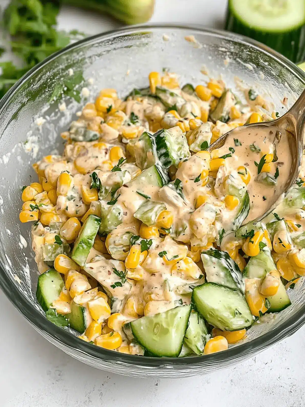 Street Corn Creamy Cucumber Salad