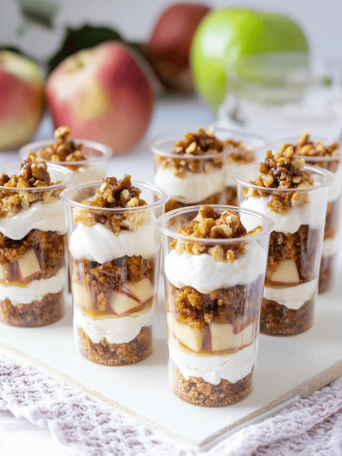 DLux Mini Dessert Cups Caramel Apple Trifles - Easy Thanksgiving Party Dessert