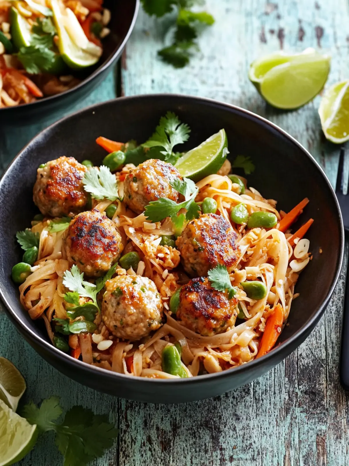 Turkey Meatball Pad Thai