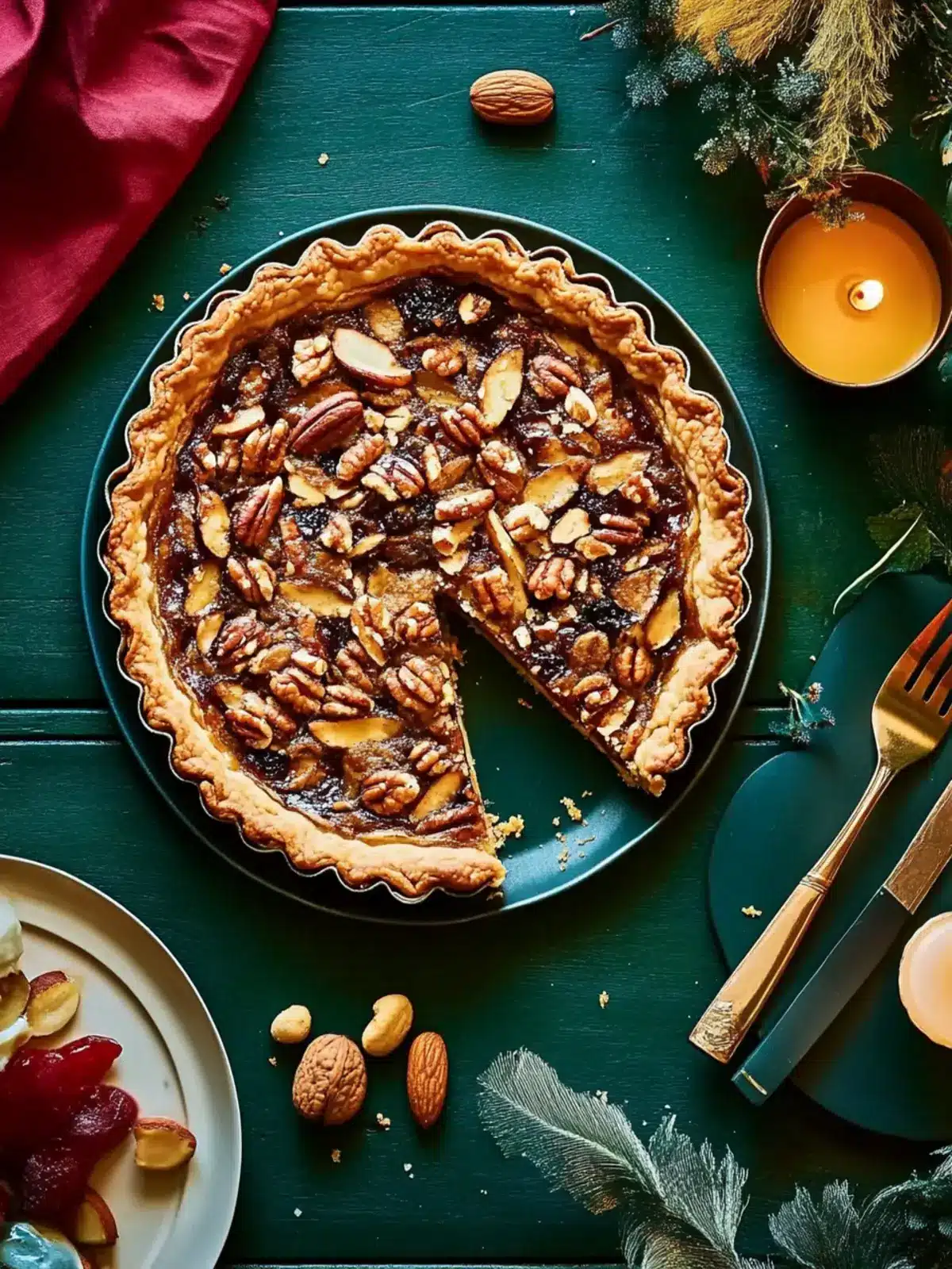 Nepali spiced fruit and nut tart
