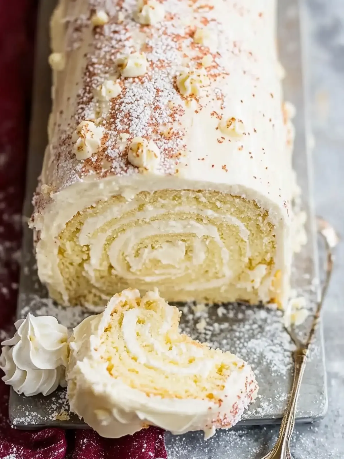 White chocolate roulade with Baileys