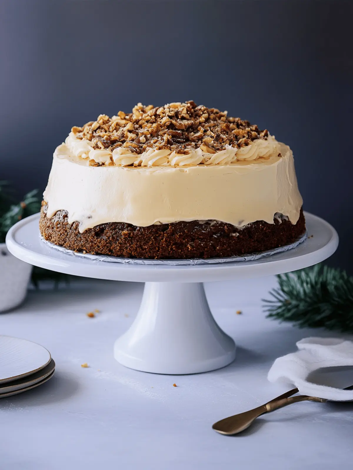 Un-Christmas cake with toffee nut crunch