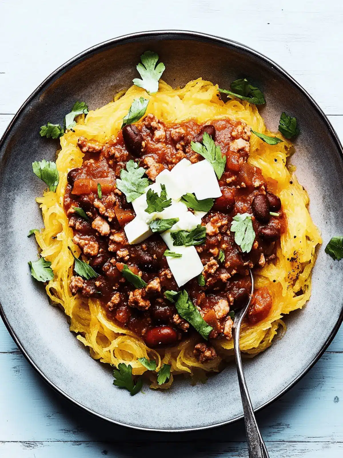Spiced Turkey Chili with Spaghetti Squash