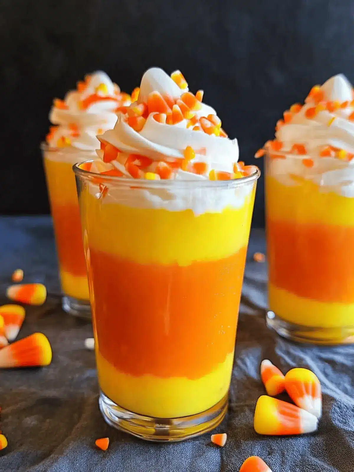 Candy Corn Pudding Cups