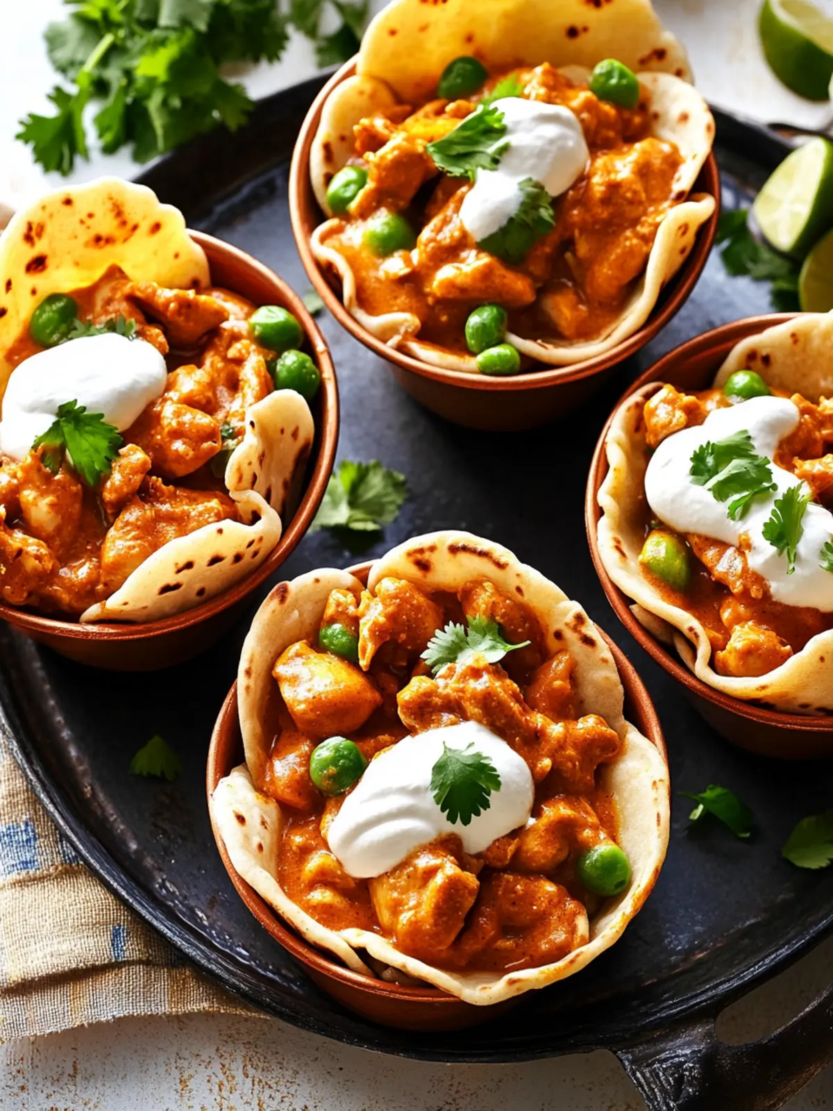 Butter Chicken Roti Bowls