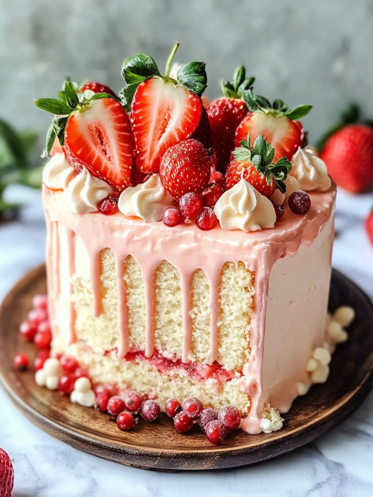 Strawberry Champagne Cake