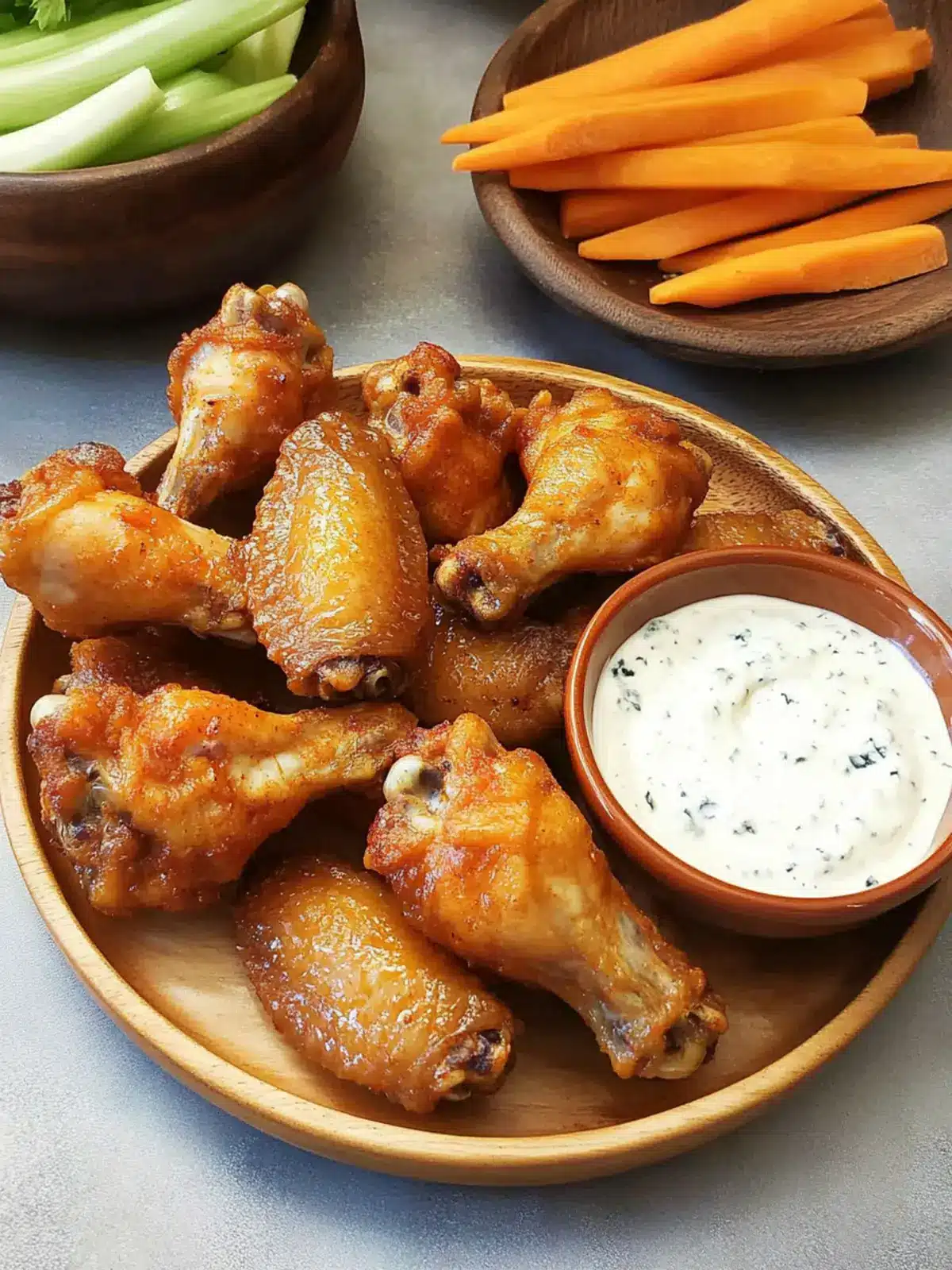 Crispy Air-Fryer Chicken Wings with Blue Cheese Perfection 4 Crispy air-fryer chicken wings with blue cheese sauce