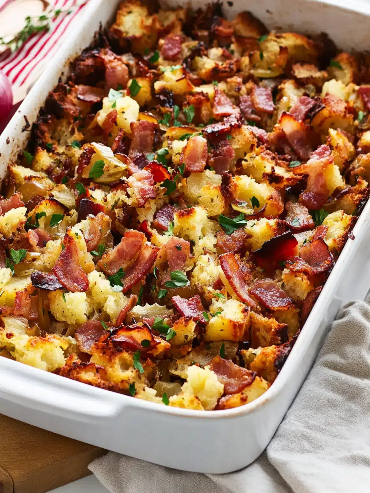 Crispy Bacon and Onion Stuffing Tray Bake for Festive Feasts 4 Crispy Bacon and Onion Stuffing Tray Bake