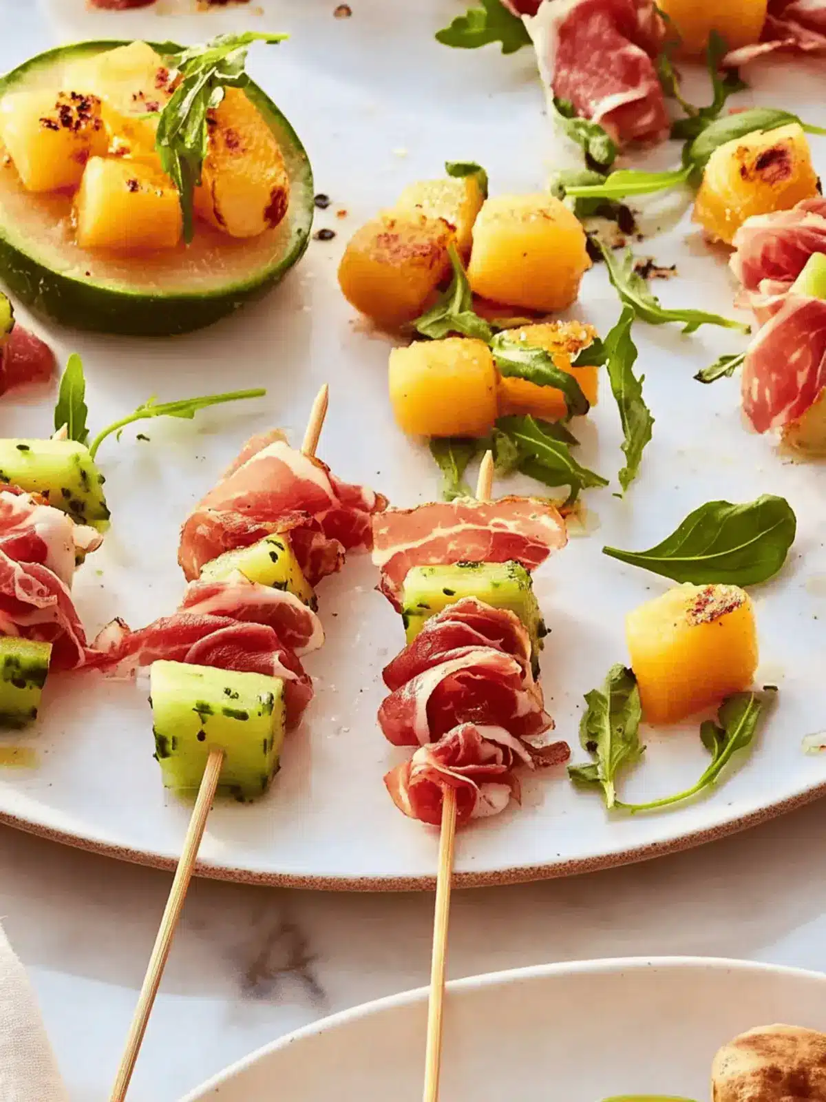 Delicious Pickled Melon and Prosciutto Skewers for Festive Fun 2 Pickled melon and prosciutto skewers
