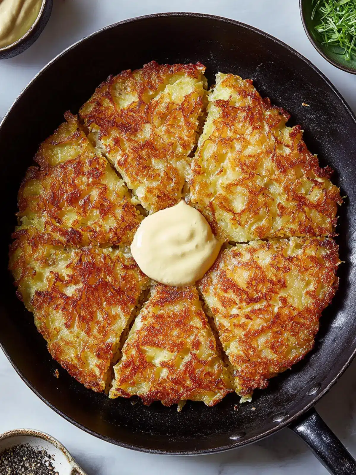 Crispy Giant Skillet Latke: Less Oil, More Flavor! 3 Giant Skillet Latke